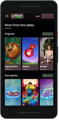 PatrickSpins app on a smartphone